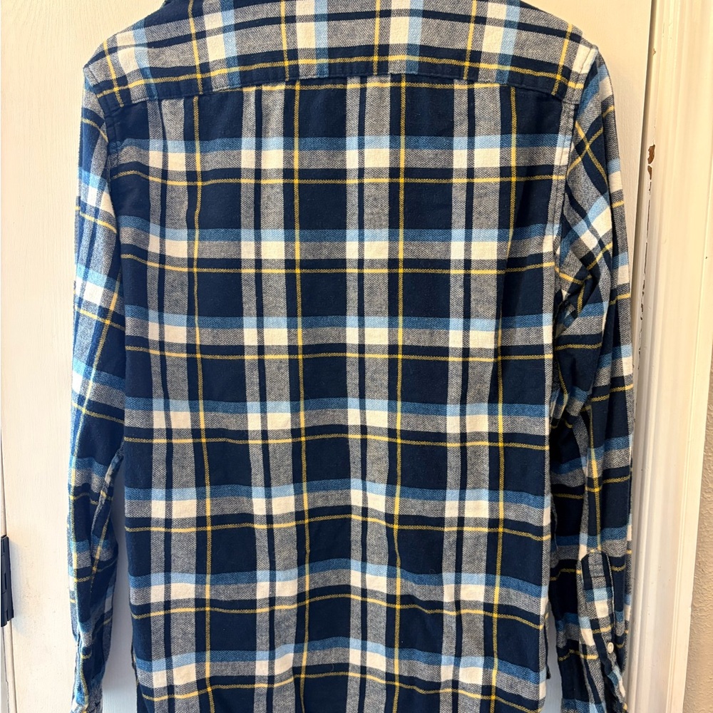 Goodfellow & Co Navy, Light Blue & Yellow Plaid Shirt - Picture 2 of 3